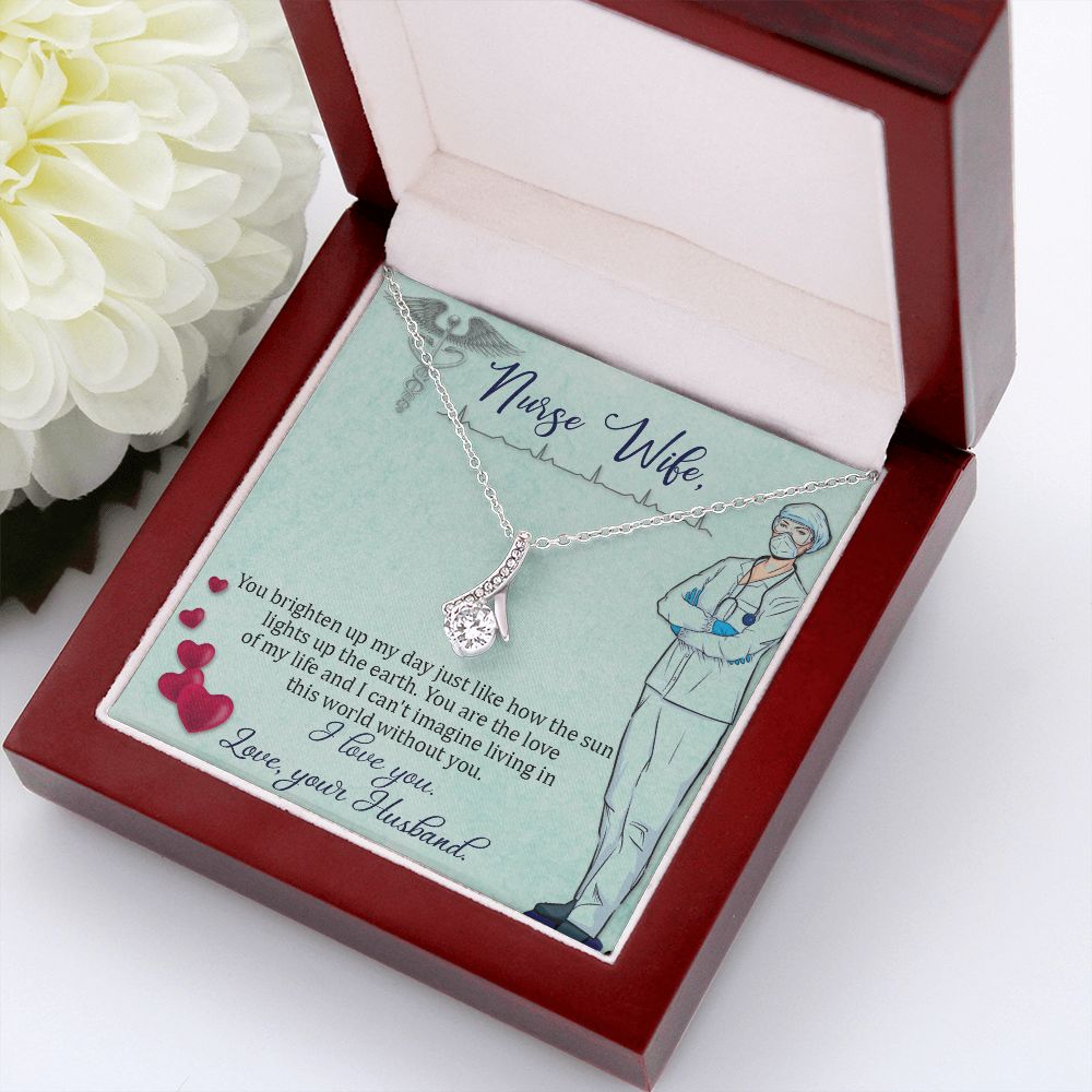 To my Nurse Wife Alluring Ribbon Necklace-Express Your Love Gifts