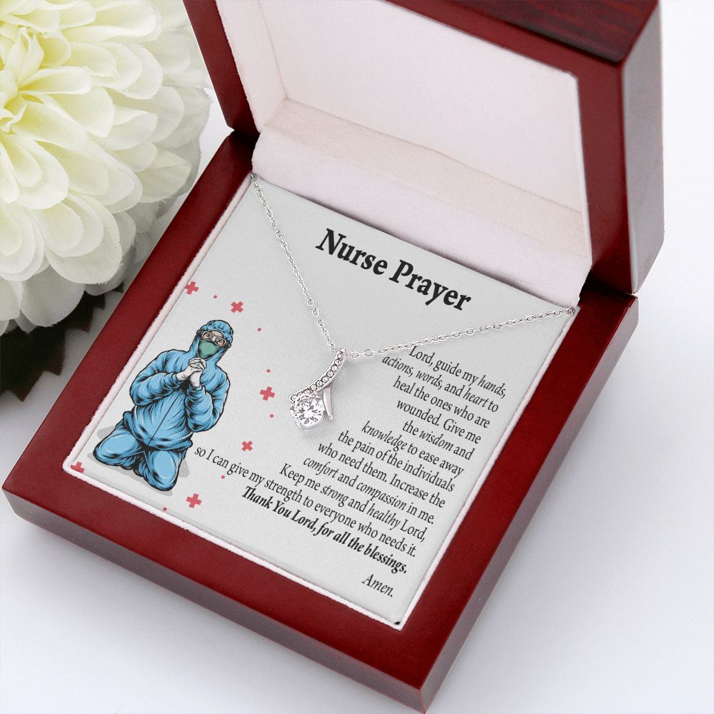 Nurse Prayer Necklace Alluring Ribbon Necklace-Express Your Love Gifts