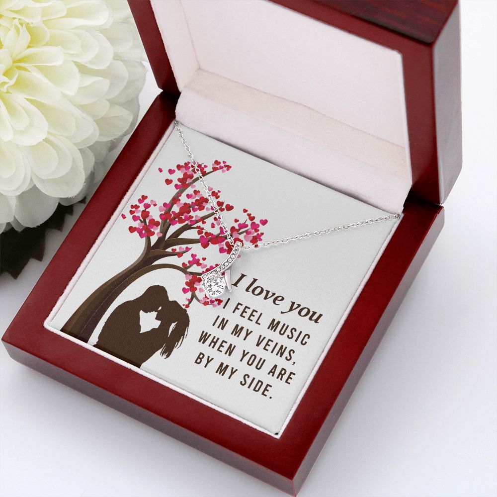 By My Side Alluring Ribbon Necklace-Express Your Love Gifts