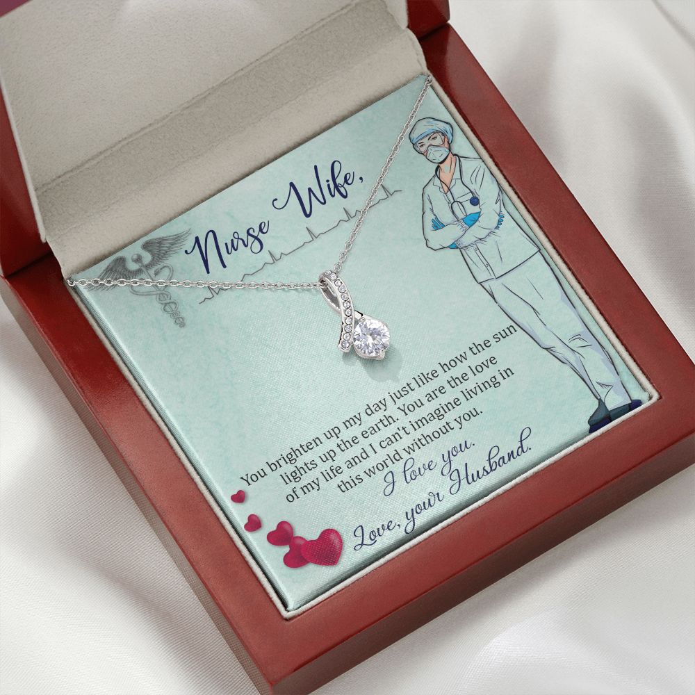 To my Nurse Wife Alluring Ribbon Necklace-Express Your Love Gifts