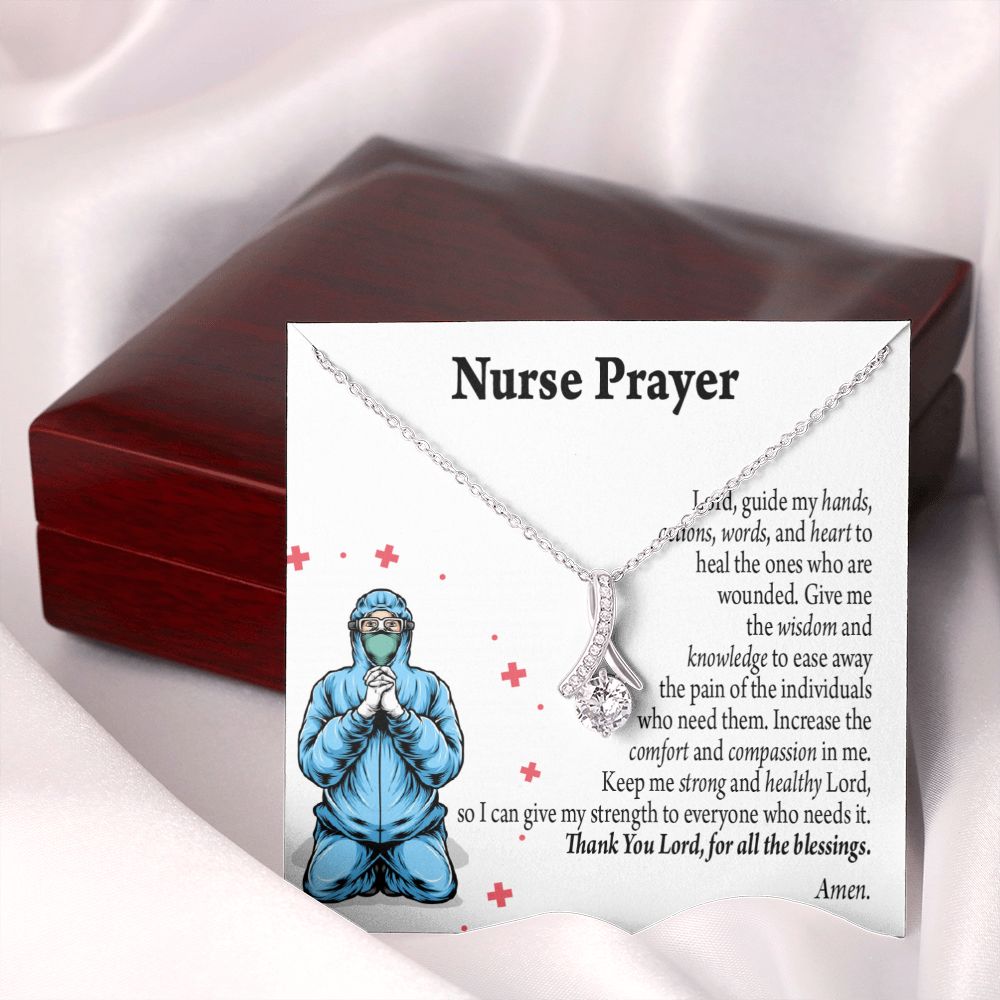 Nurse Prayer Necklace Alluring Ribbon Necklace-Express Your Love Gifts