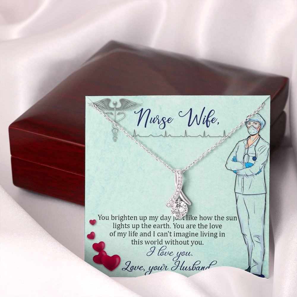 To my Nurse Wife Alluring Ribbon Necklace-Express Your Love Gifts