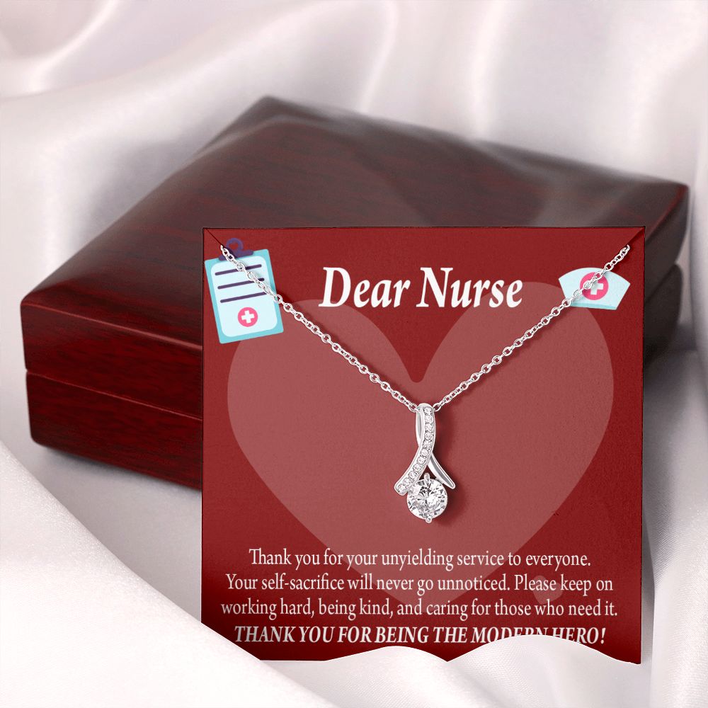 Thank You Ideas Nurses and Caregivers Alluring Ribbon Necklace-Express Your Love Gifts