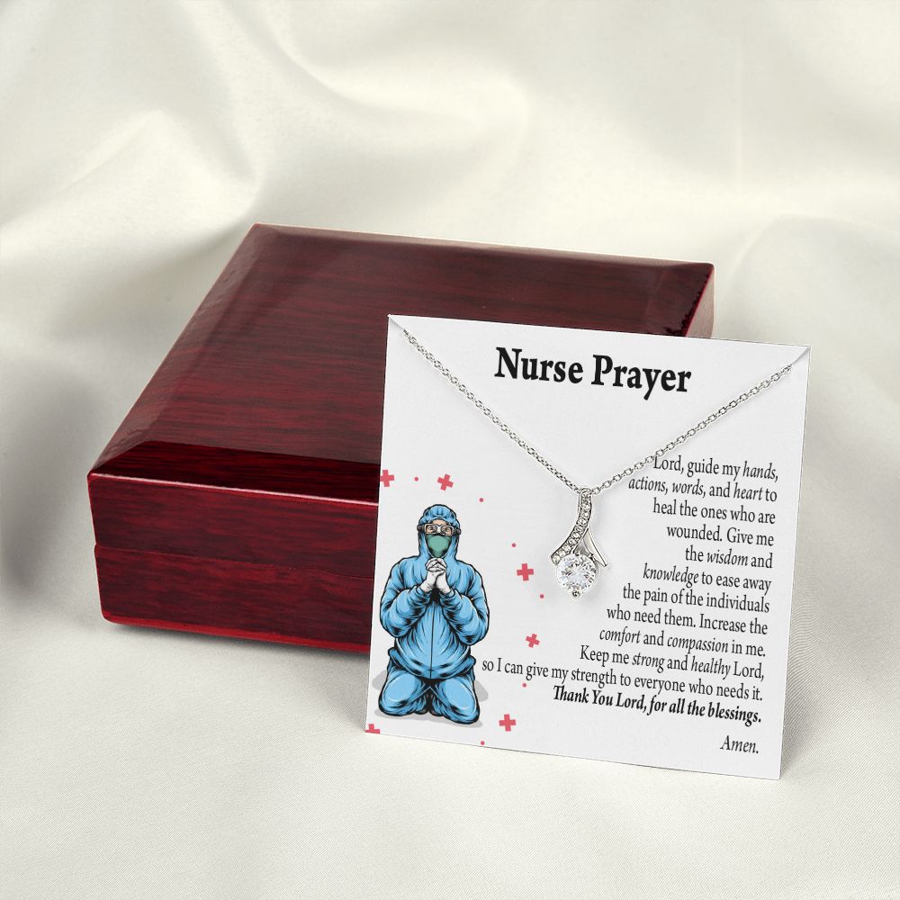 Nurse Prayer Necklace Alluring Ribbon Necklace-Express Your Love Gifts