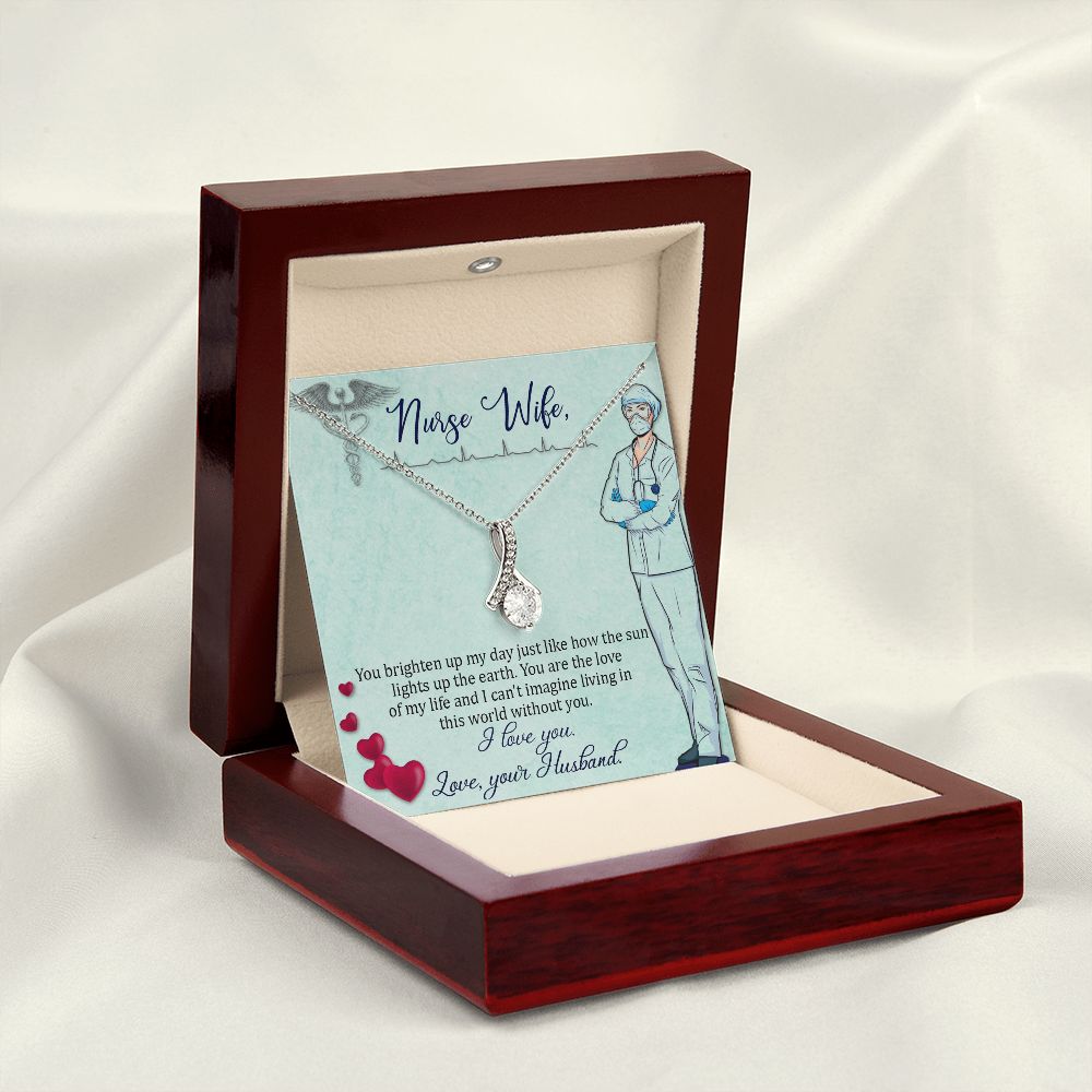 To my Nurse Wife Alluring Ribbon Necklace-Express Your Love Gifts