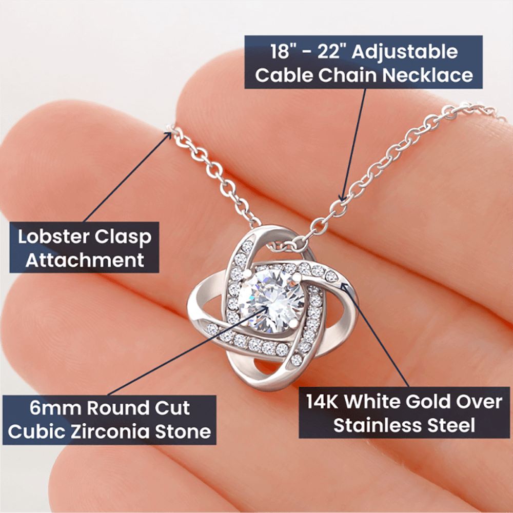 Mom We Love You With All Our Hearts Infinity Knot Necklace-Express Your Love Gifts