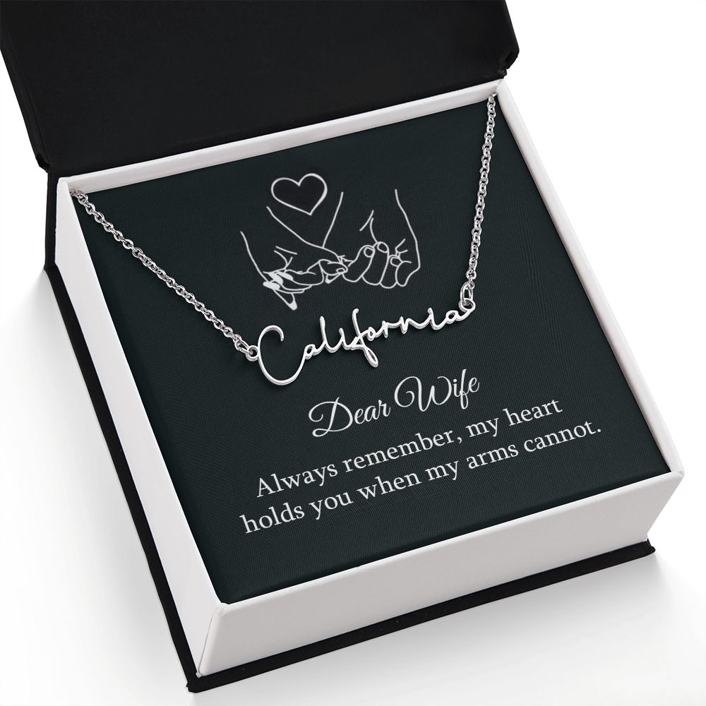 To My Wife Always Remember Signature Name Necklace-Express Your Love Gifts