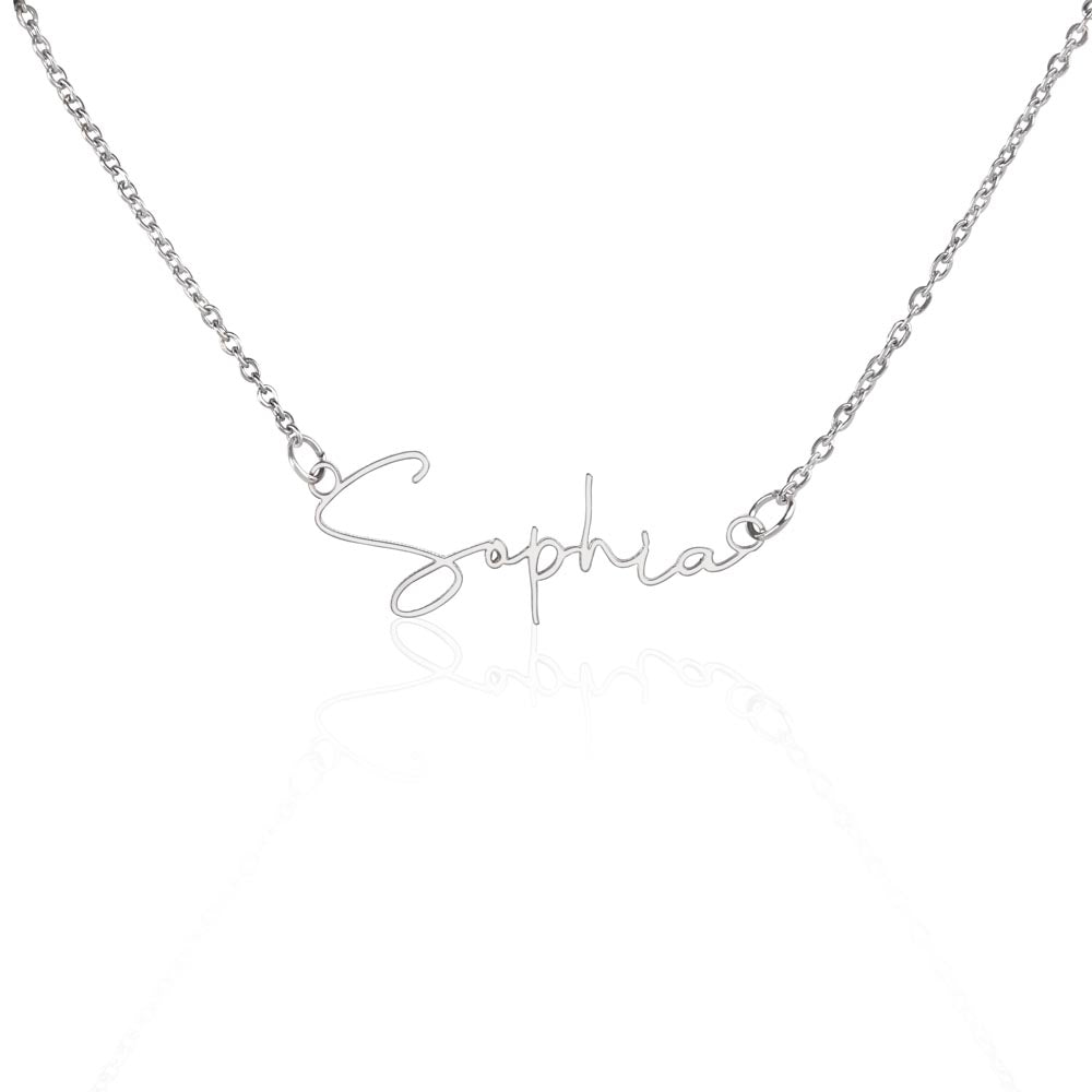 To My Amazing Mom There are Not Enough Words Signature Name Necklace-Express Your Love Gifts