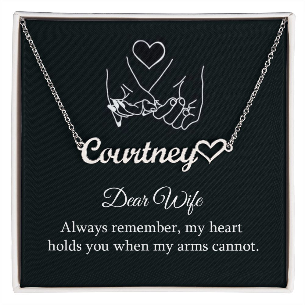 To My Wife Always Remember Name Necklace With Heart-Express Your Love Gifts