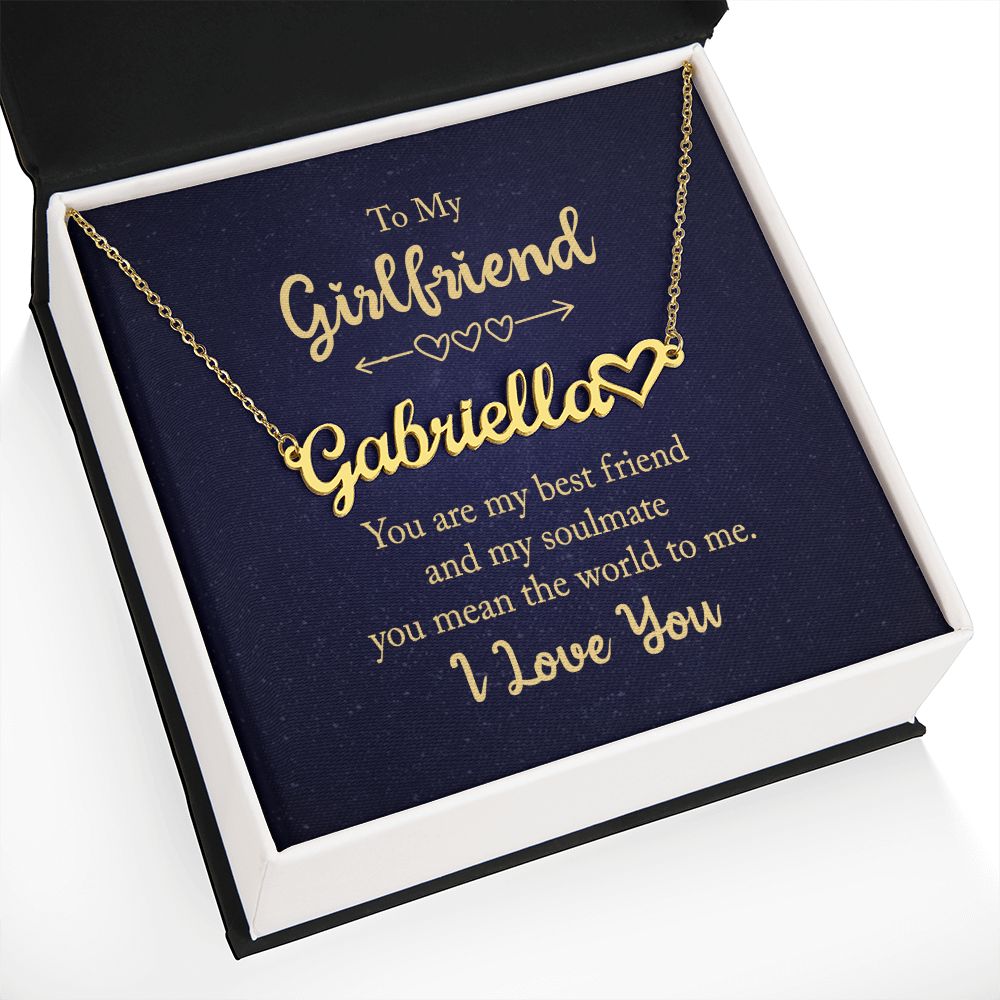 To My Girlfriend You Are My Best Friend Name Necklace With Heart - Express  Your Love Gifts