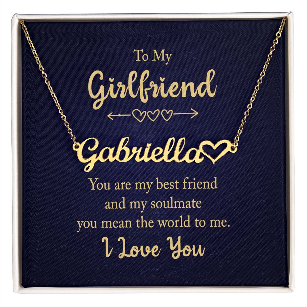 To My Girlfriend You Are My Best Friend Name Necklace With Heart - Express  Your Love Gifts