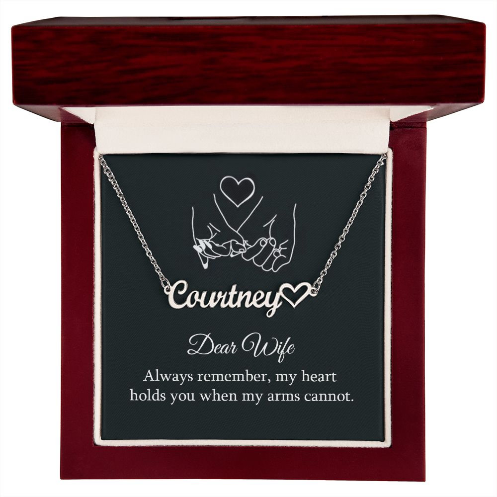 To My Wife Always Remember Name Necklace With Heart-Express Your Love Gifts