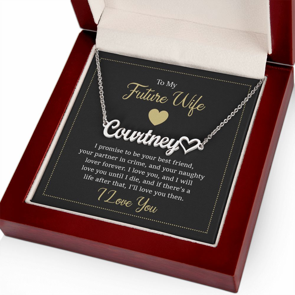 To My Future Wife I Promise to Be Your Best Friend Name Necklace With Heart-Express Your Love Gifts