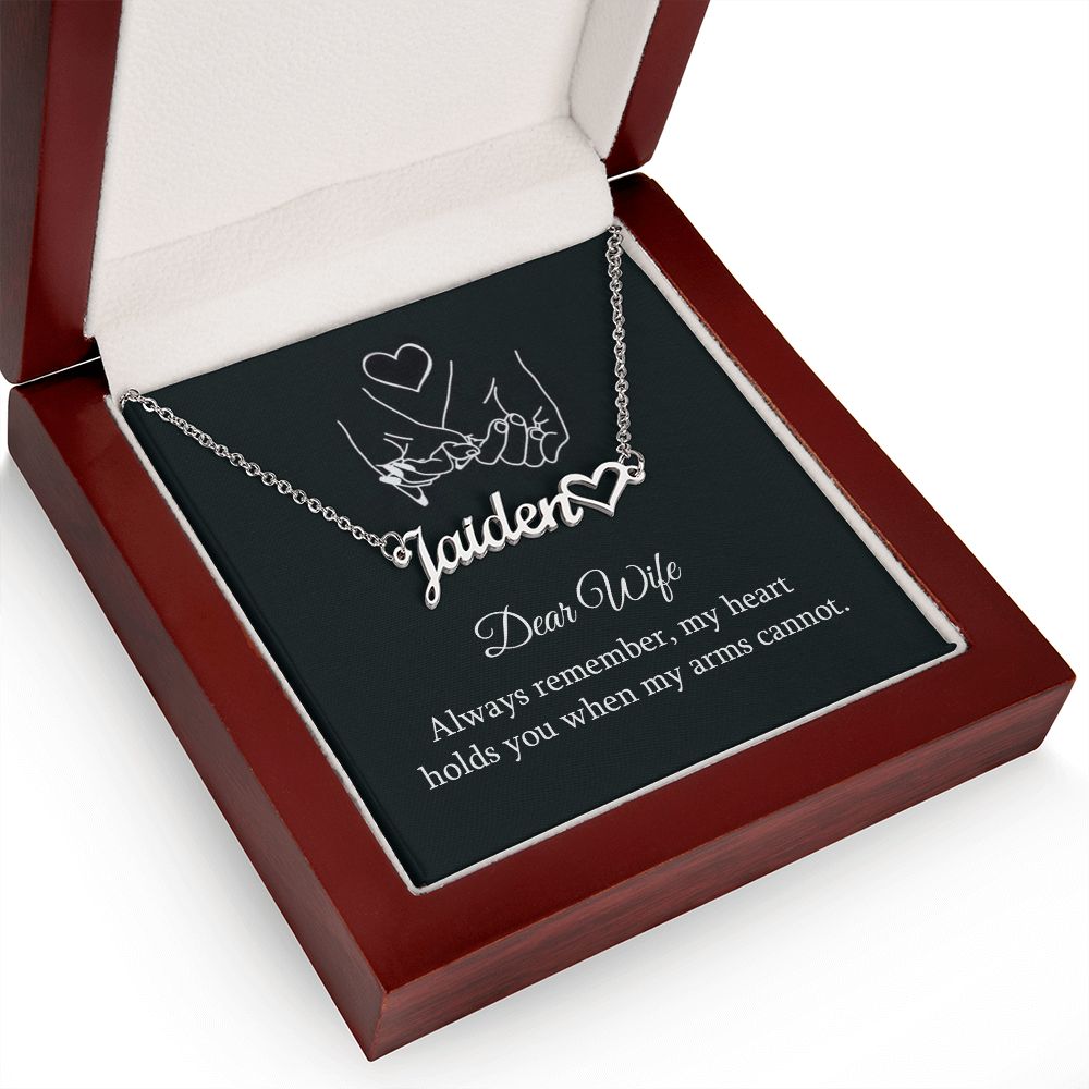 To My Wife Always Remember Name Necklace With Heart-Express Your Love Gifts