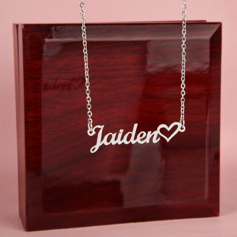 To My Daughter I Love You Name Necklace With Heart-Express Your Love Gifts