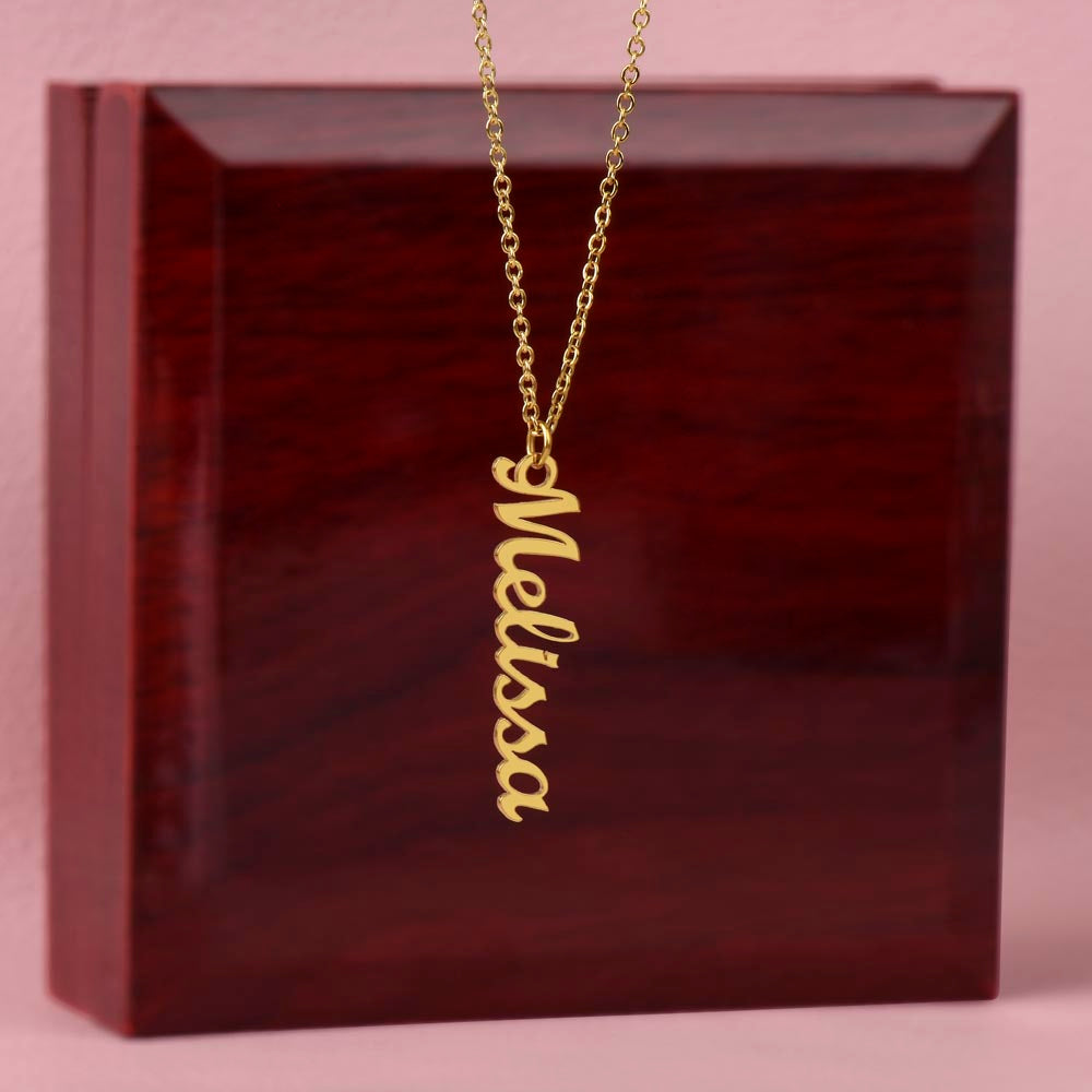 To My Wife Joy and Happiness Vertical Name Necklace-Express Your Love Gifts