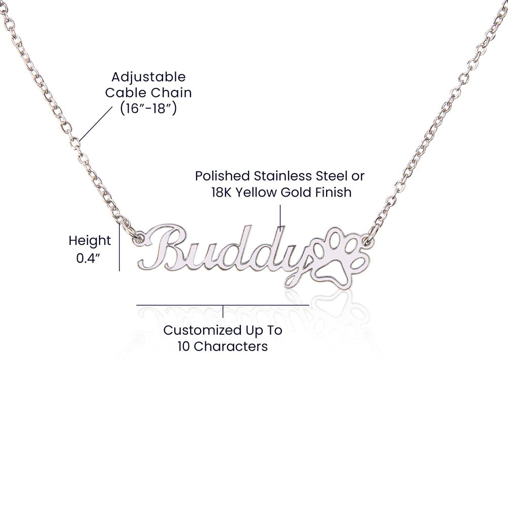 To My Future Wife I Promise to Be Your Best Friend Name Necklace With Paw Print-Express Your Love Gifts