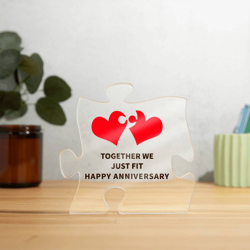 Together We Fit Printed Acrylic Puzzle Plaque-Express Your Love Gifts