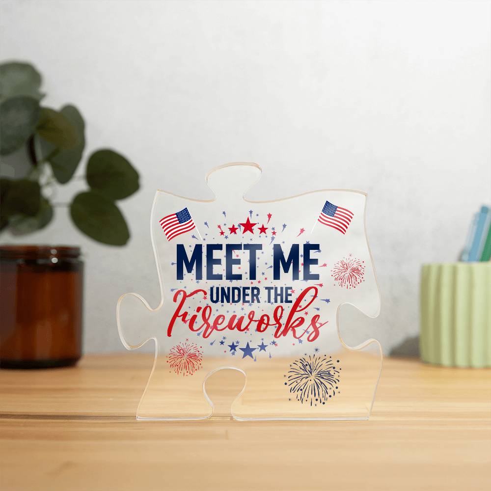 Meet Me 4th of July Printed Acrylic Puzzle Plaque-Express Your Love Gifts