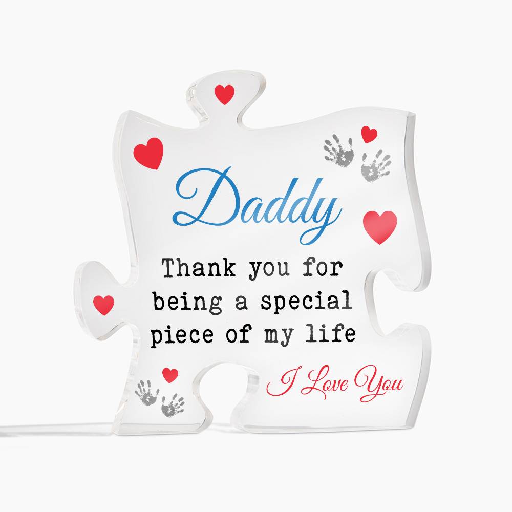 To My Father Piece of My Life Printed Acrylic Puzzle Plaque-Express Your Love Gifts