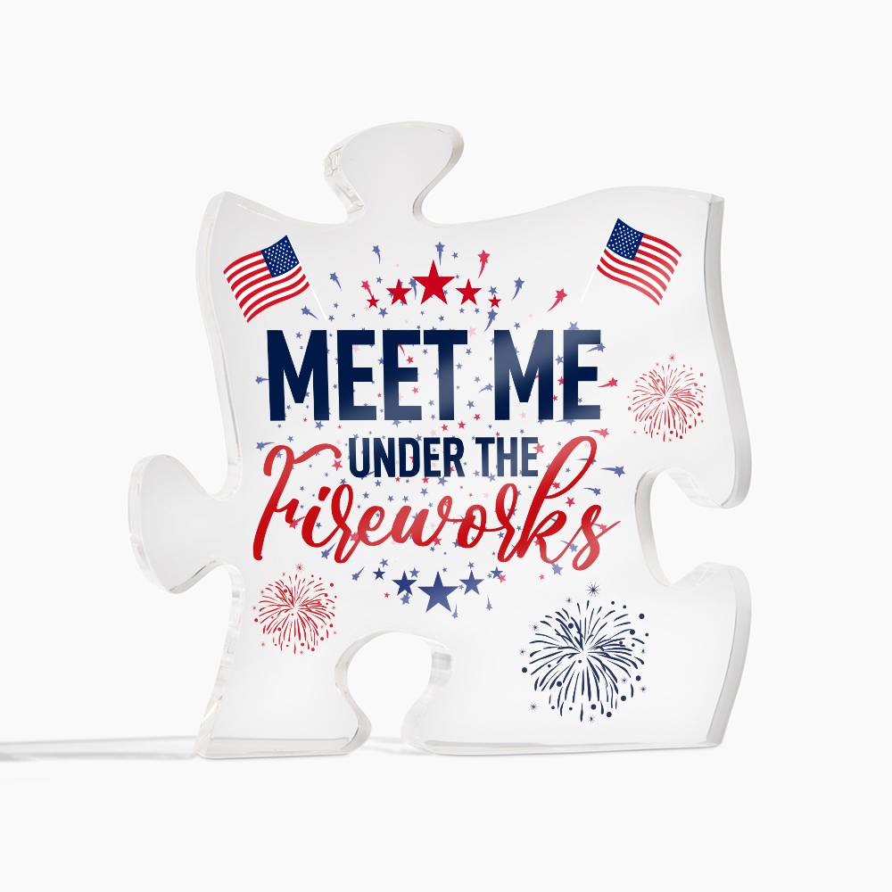 Meet Me 4th of July Printed Acrylic Puzzle Plaque-Express Your Love Gifts