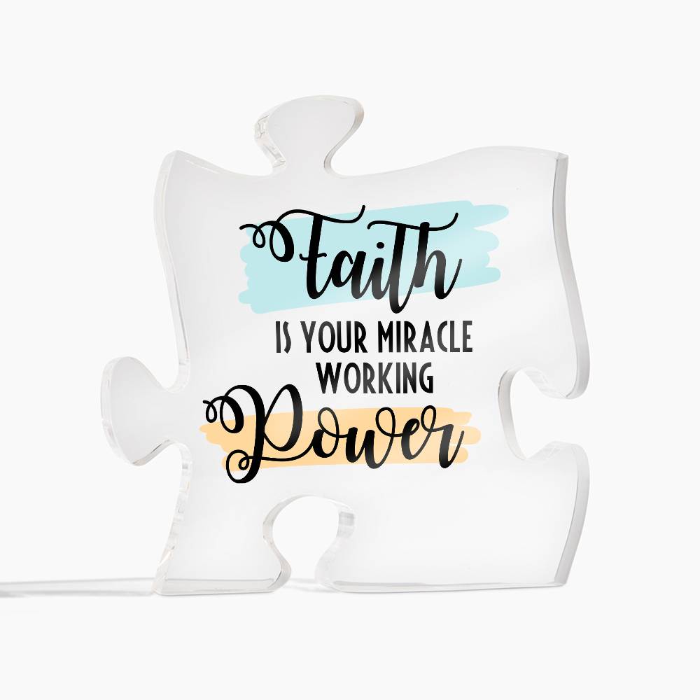 Faith is Power Printed Acrylic Puzzle Plaque-Express Your Love Gifts