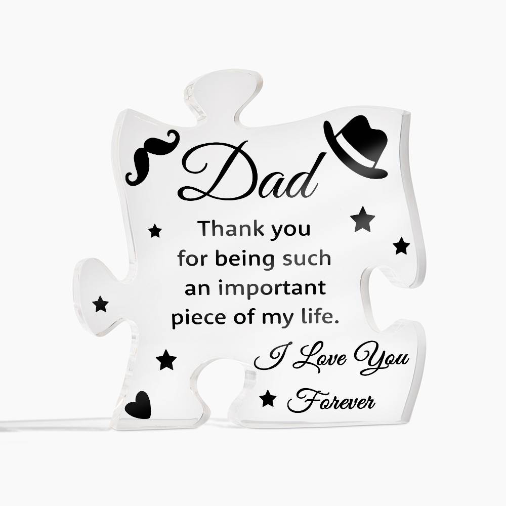 To My Father Thank you Printed Acrylic Puzzle Plaque-Express Your Love Gifts