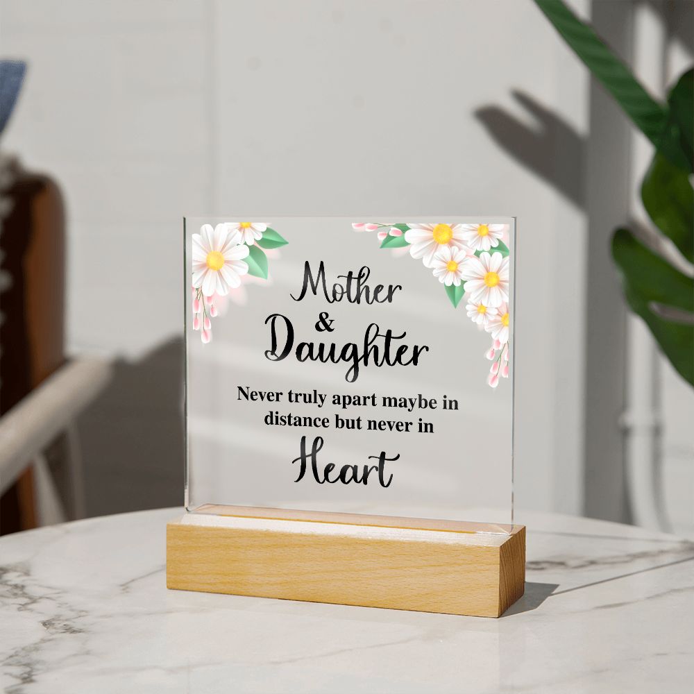 Mother and Daughter Never Truly Apart Acrylic Square Plaque-Express Your Love Gifts