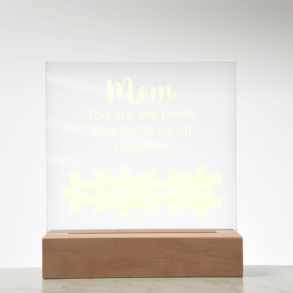 Mom You Are The Piece Acrylic Square Plaque-Express Your Love Gifts