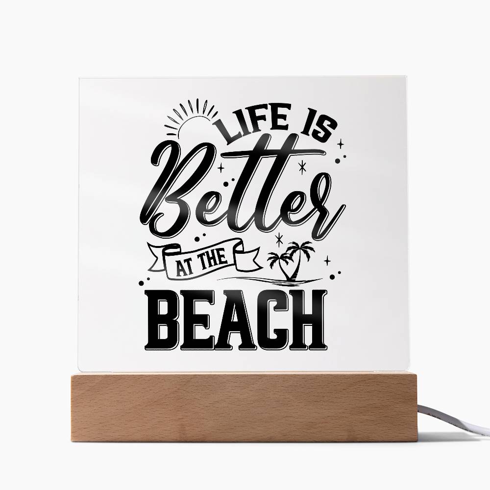 Better at the Beach Printed Square Shaped Acrylic Plaque-Express Your Love Gifts