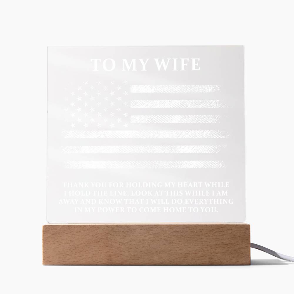 Military Wife Printed Square Shaped Acrylic Plaque-Express Your Love Gifts