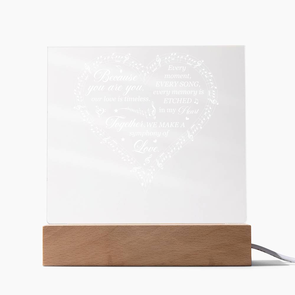 Symphony of Love Printed Square Shaped Acrylic Plaque-Express Your Love Gifts