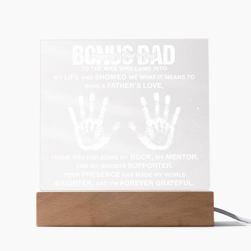 Bonus Dad To The Man Who Came Into Printed Square Shaped Acrylic Plaque-Express Your Love Gifts