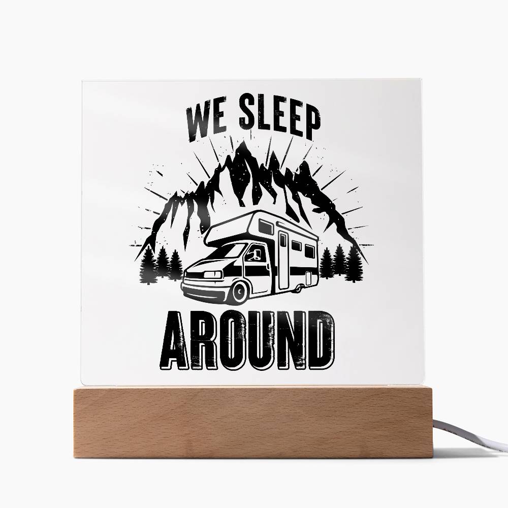 We Sleep Camping Printed Square Shaped Acrylic Plaque-Express Your Love Gifts