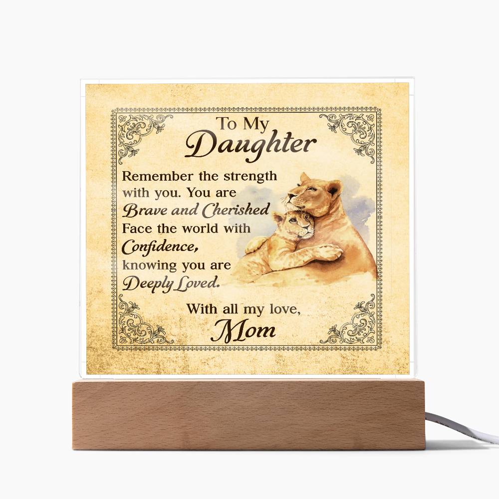 To My Daughter From Mom Deeply Loved Printed Square Shaped Acrylic Plaque-Express Your Love Gifts