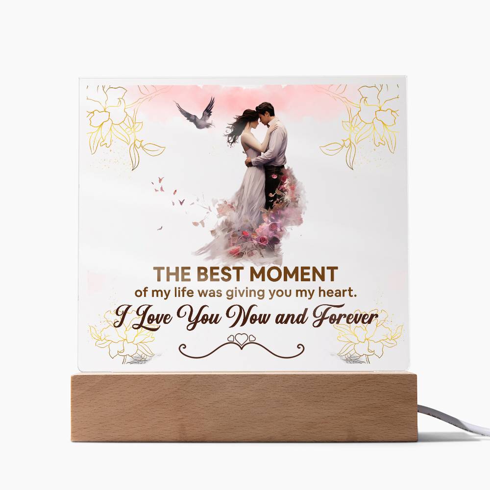 The Best Moment Printed Square Shaped Acrylic Plaque-Express Your Love Gifts