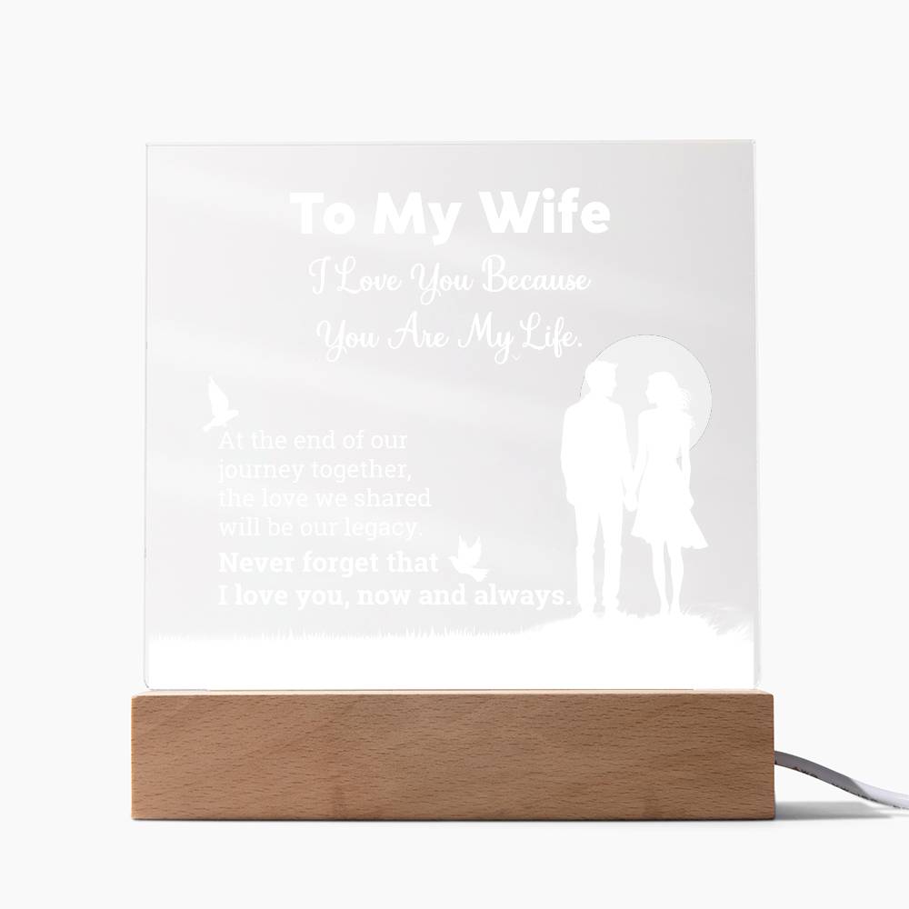 I Love You Because Printed Square Shaped Acrylic Plaque-Express Your Love Gifts