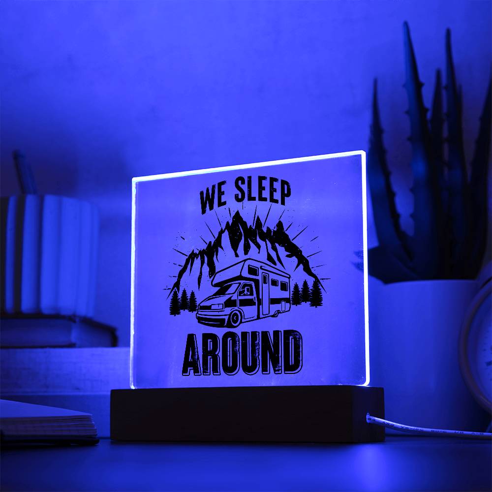 We Sleep Camping Printed Square Shaped Acrylic Plaque-Express Your Love Gifts