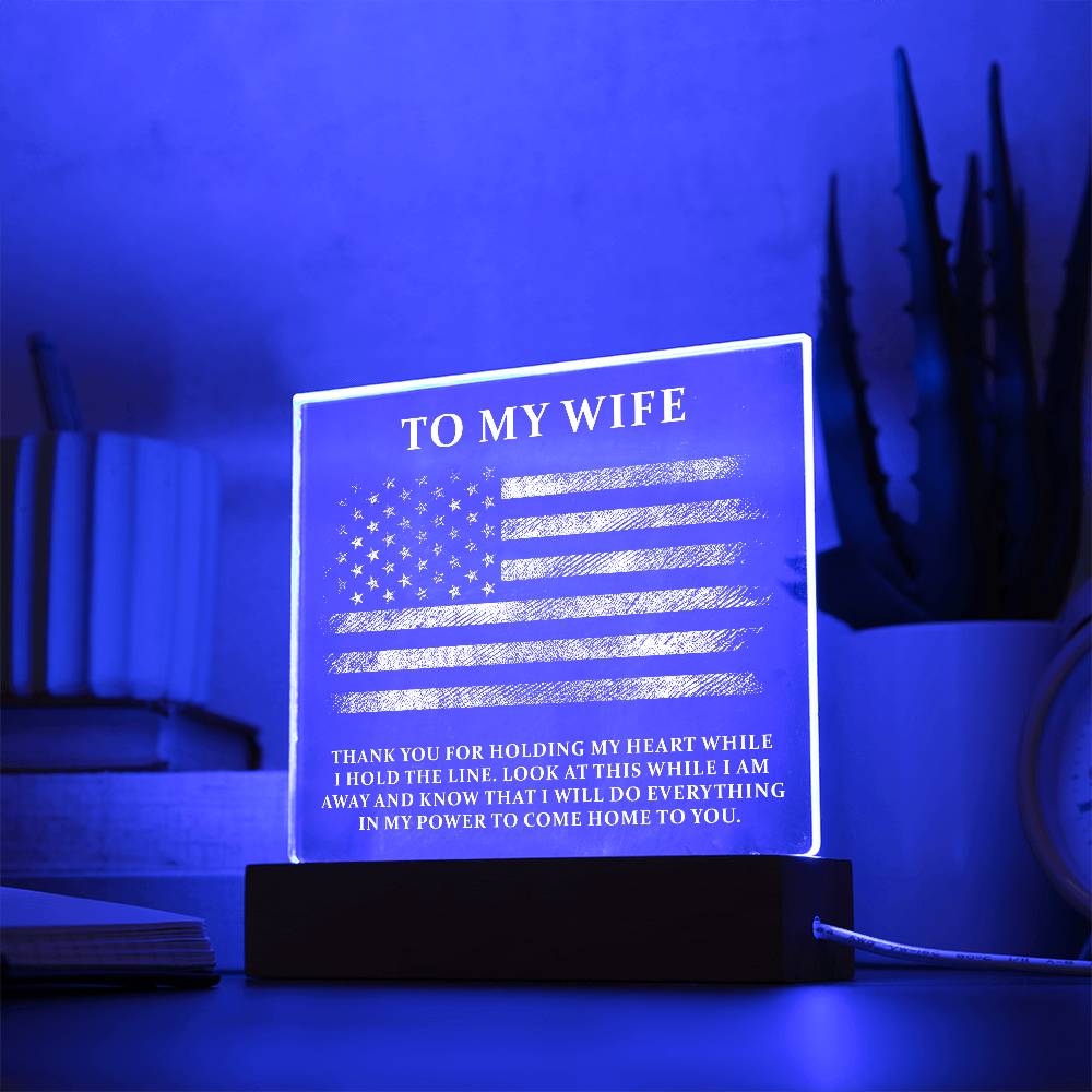 Military Wife Printed Square Shaped Acrylic Plaque-Express Your Love Gifts