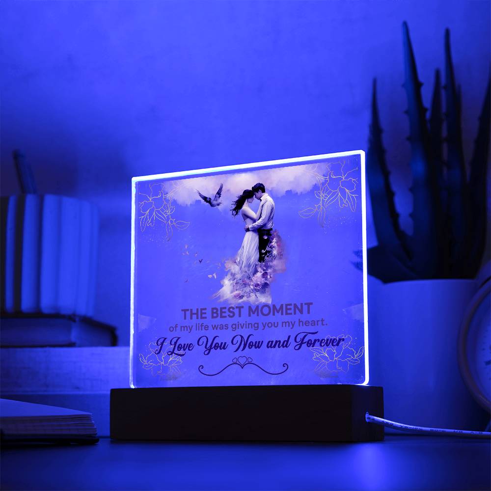 The Best Moment Printed Square Shaped Acrylic Plaque-Express Your Love Gifts