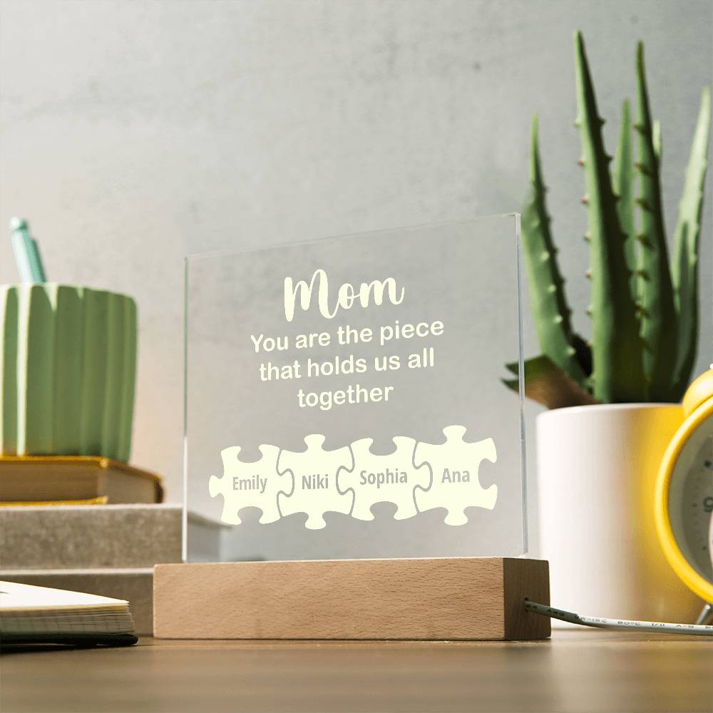 Mom You Are The Piece Printed Square Shaped Acrylic Plaque-Express Your Love Gifts