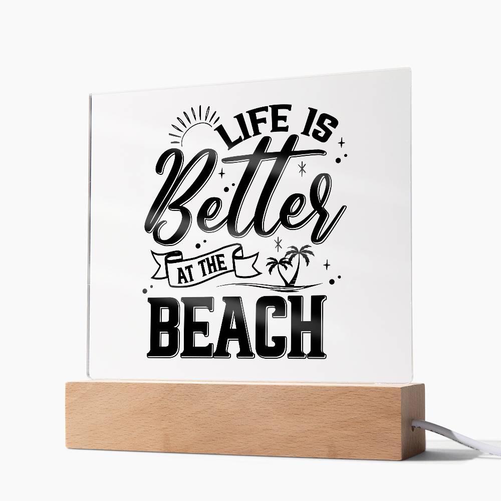 Better at the Beach Printed Square Shaped Acrylic Plaque-Express Your Love Gifts