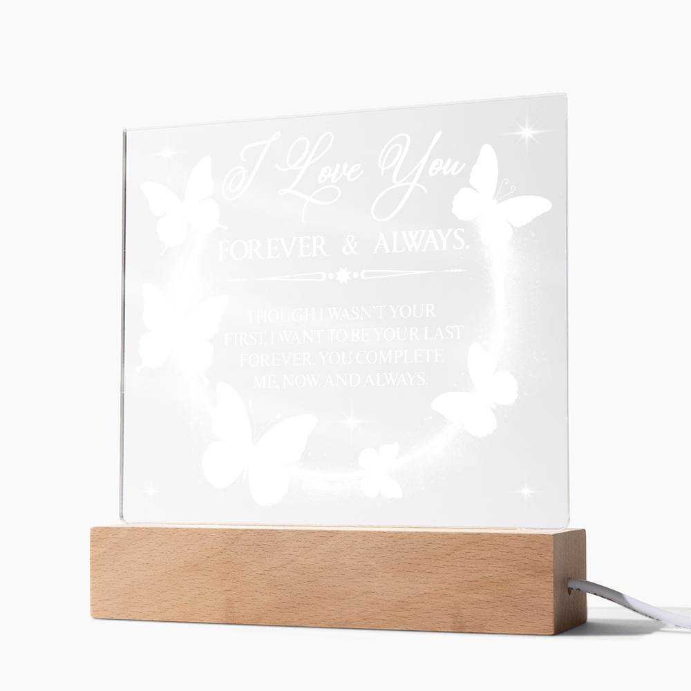 Butterfly Love Printed Square Shaped Acrylic Plaque-Express Your Love Gifts