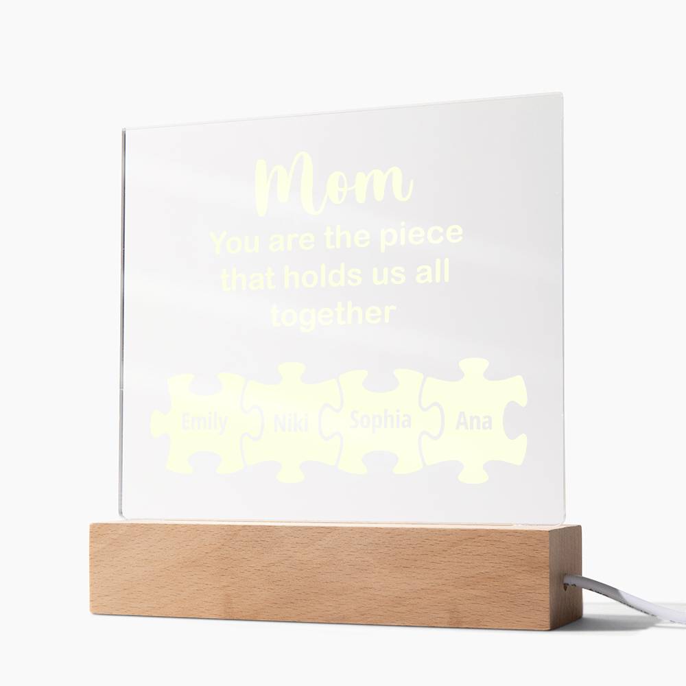 Mom You Are The Piece Printed Square Shaped Acrylic Plaque-Express Your Love Gifts