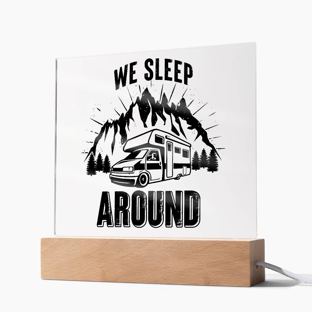 We Sleep Camping Printed Square Shaped Acrylic Plaque-Express Your Love Gifts