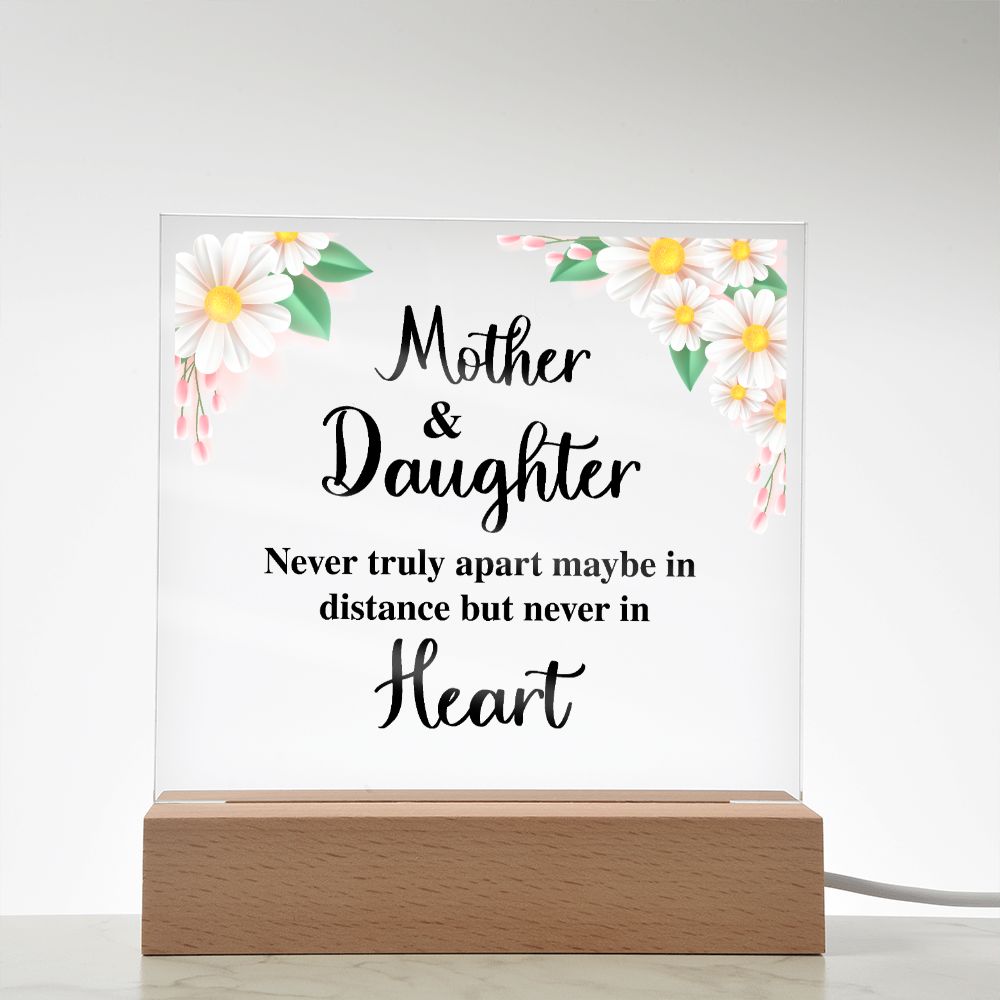 Mother and Daughter Never Truly Apart Acrylic Square Plaque-Express Your Love Gifts