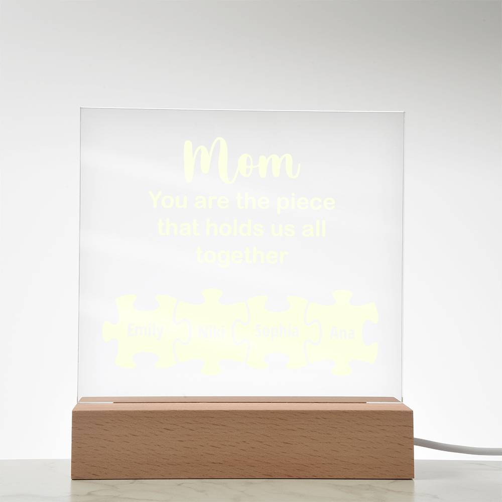 Mom You Are The Piece Printed Square Shaped Acrylic Plaque-Express Your Love Gifts