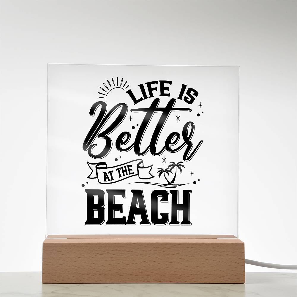 Better at the Beach Printed Square Shaped Acrylic Plaque-Express Your Love Gifts