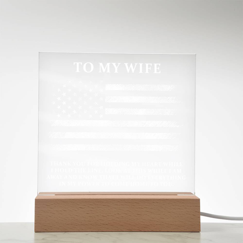 Military Wife Printed Square Shaped Acrylic Plaque-Express Your Love Gifts