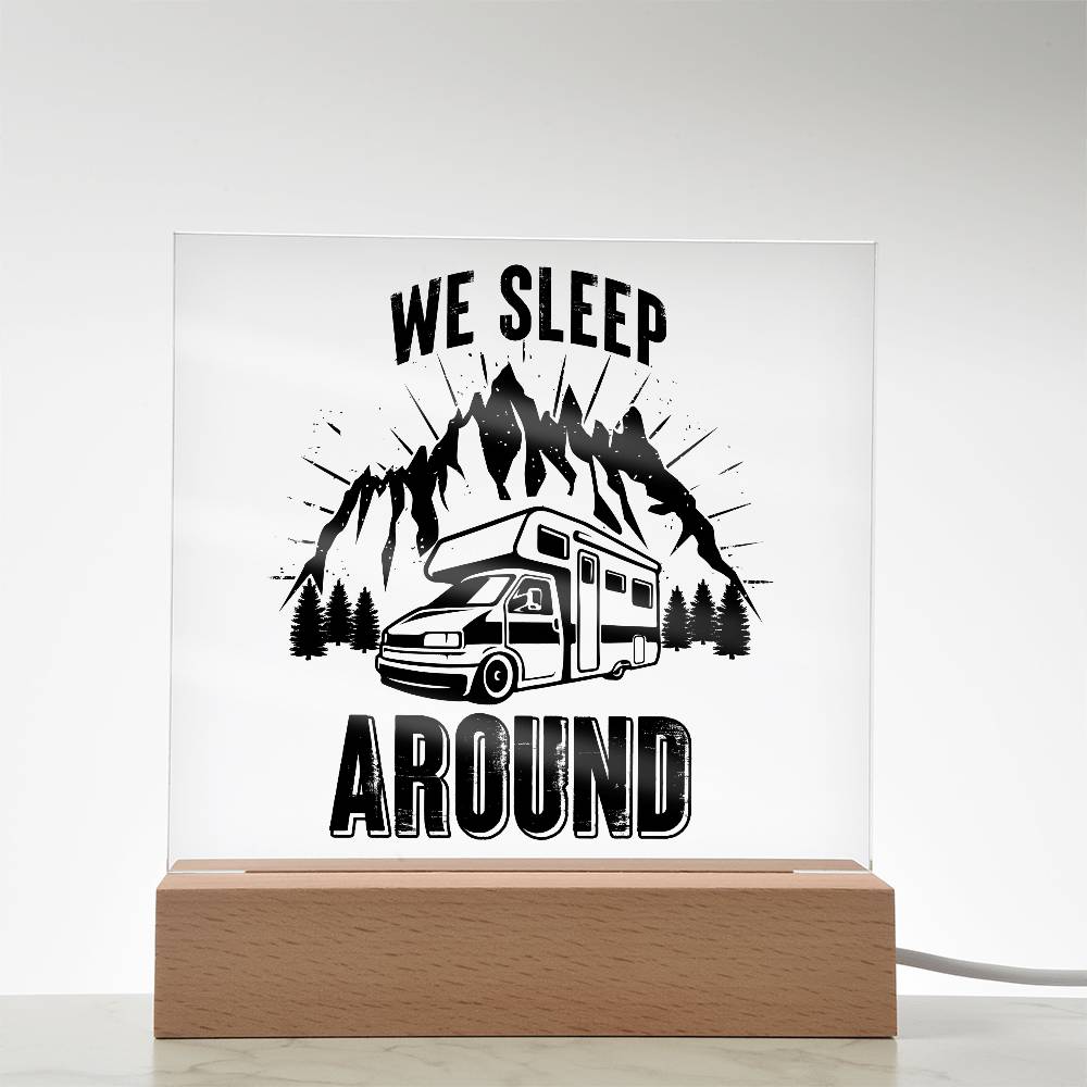 We Sleep Camping Printed Square Shaped Acrylic Plaque-Express Your Love Gifts